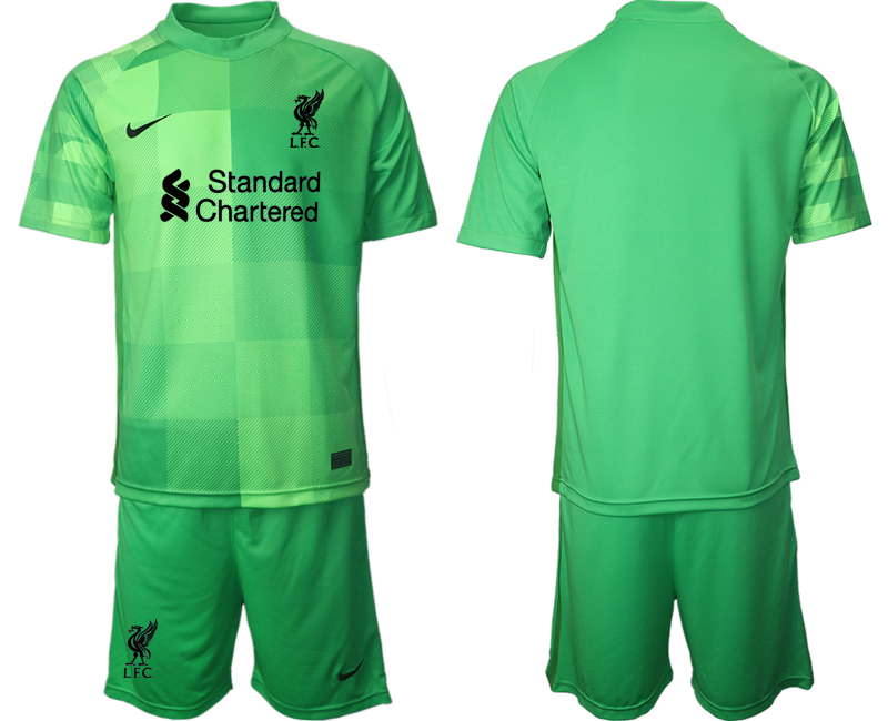 Men 2021-2022 Club Liverpool green goalkeeper blank Soccer Jersey